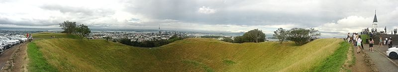 The crater of Maungawhau, near Auckland, New Zealand. [Source](https://commons.wikimedia.org/wiki/File:Mt._Eden_Panorama_December_2012.jpg)